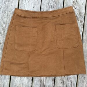 Old Navy Brown A-Line Skirt with Pockets faux suede